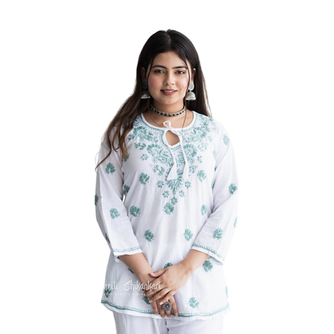 Ashra Chikan Kurti By Nakhrili Chikankari