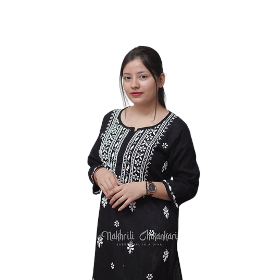 Bareeka Chikan Kurti By Nakhrili Chiknkari