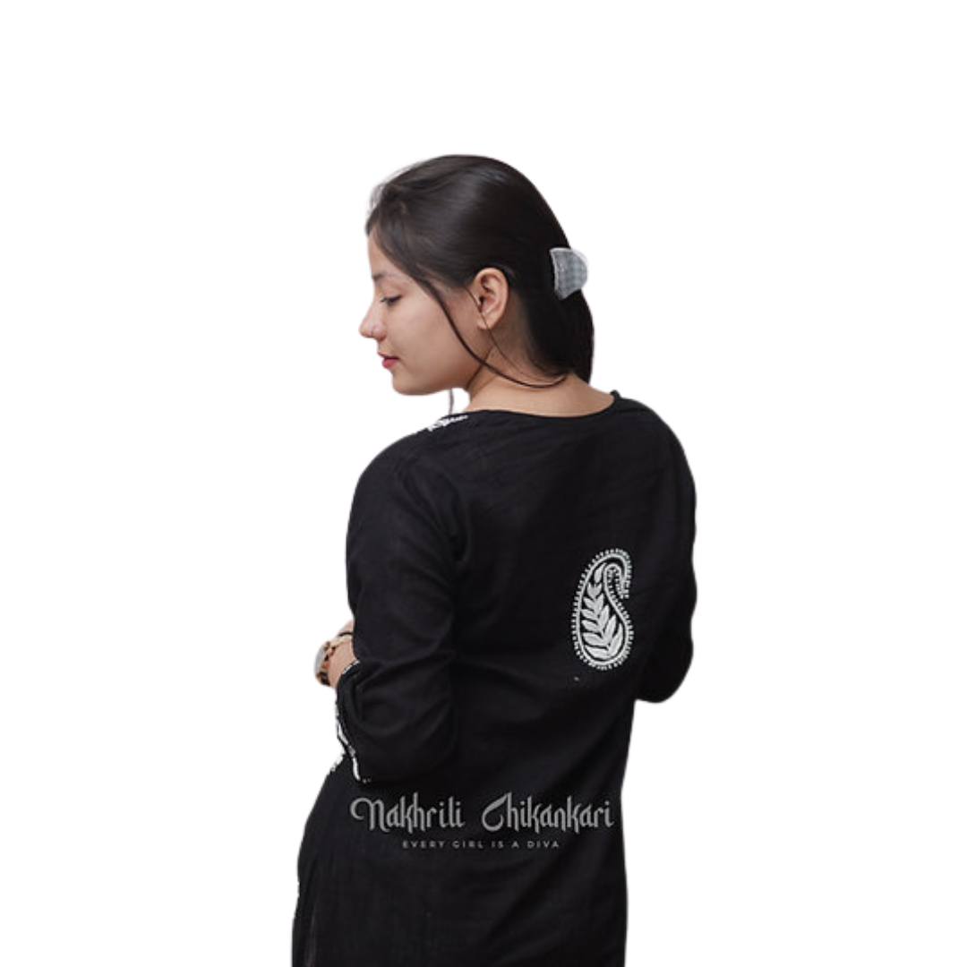 Bareeka Chikan Kurti By Nakhrili Chiknkari