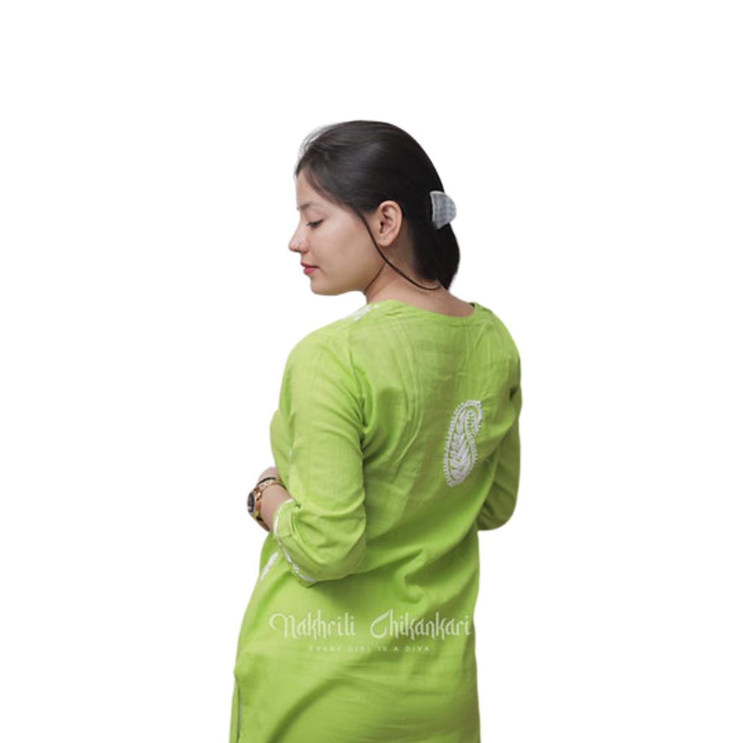 Bareeka Chikan Kurti By Nakhrili Chiknkari