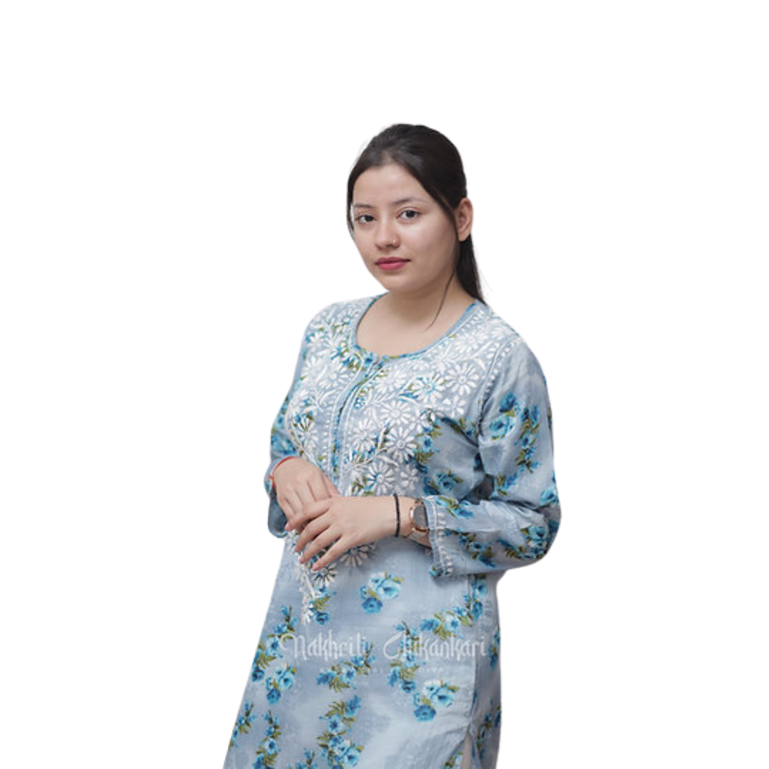 Ebrah Chikan Kurti with Print
