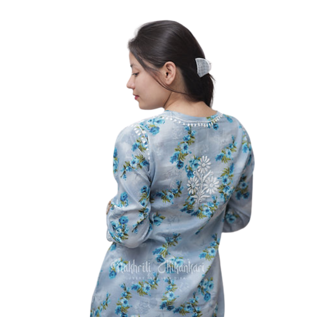 Ebrah Chikan Kurti with Print