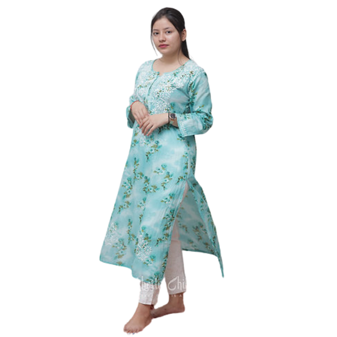 Ebrah Chikan Kurti with Print