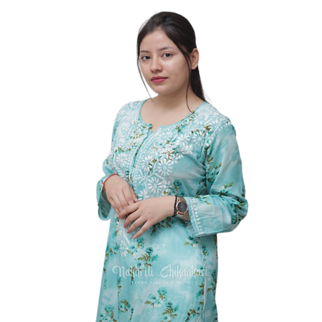 Ebrah Chikan Kurti with Print