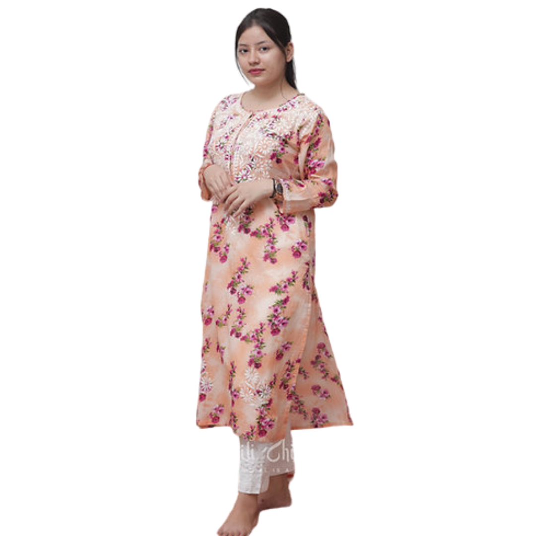 Ebrah Chikan Kurti with Print