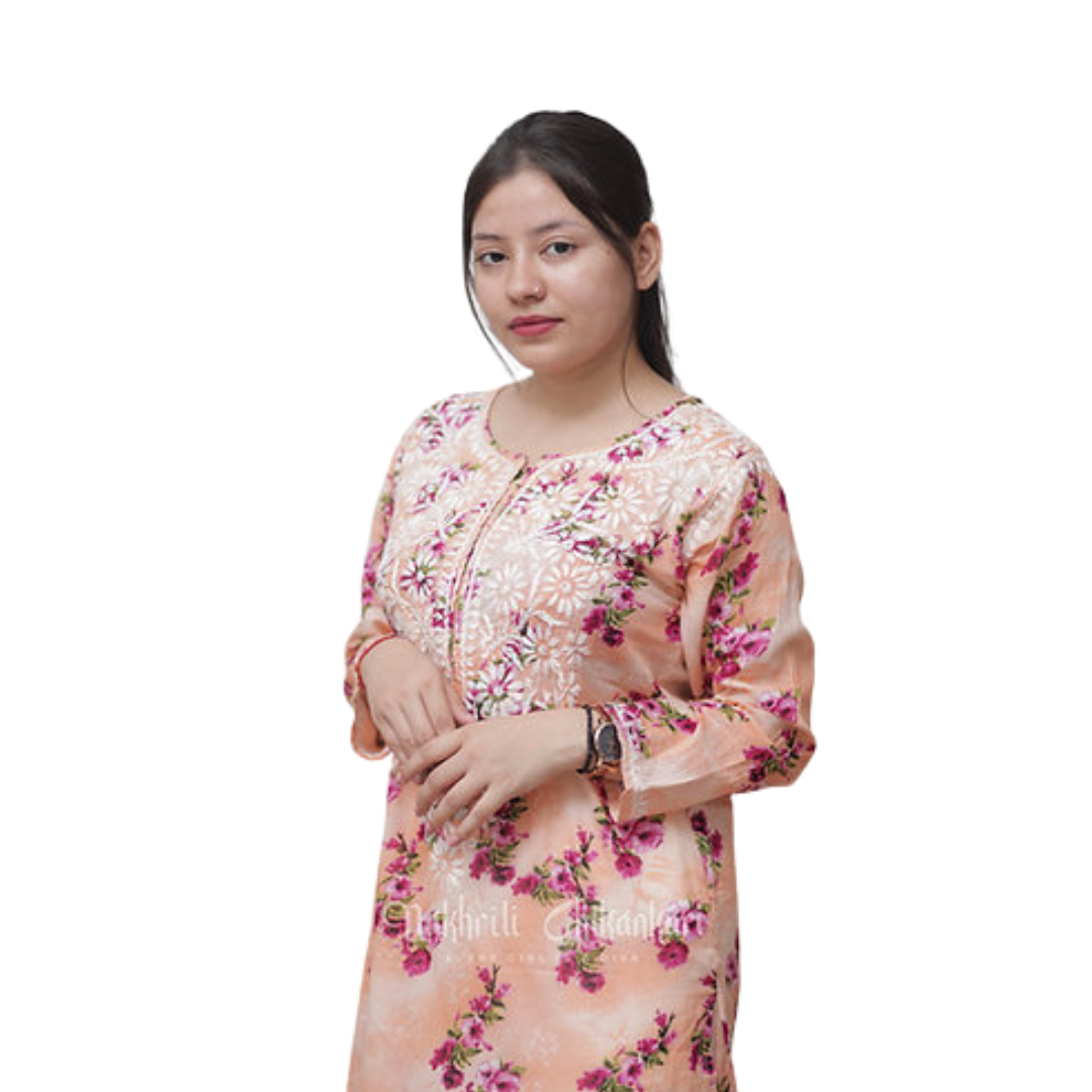 Ebrah Chikan Kurti with Print