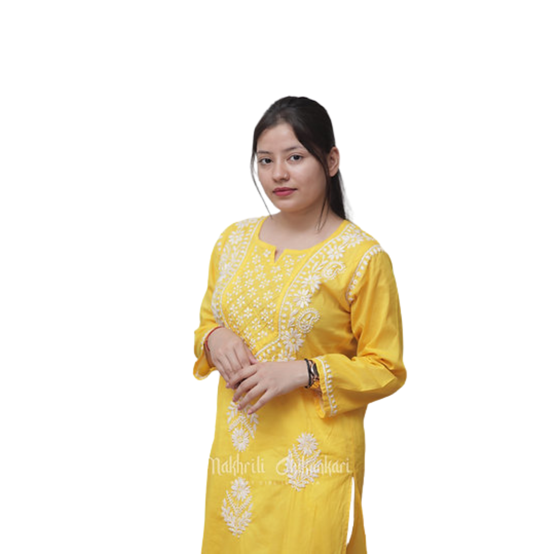 Falak Chikan Kurti By Nakhrili Chikankari