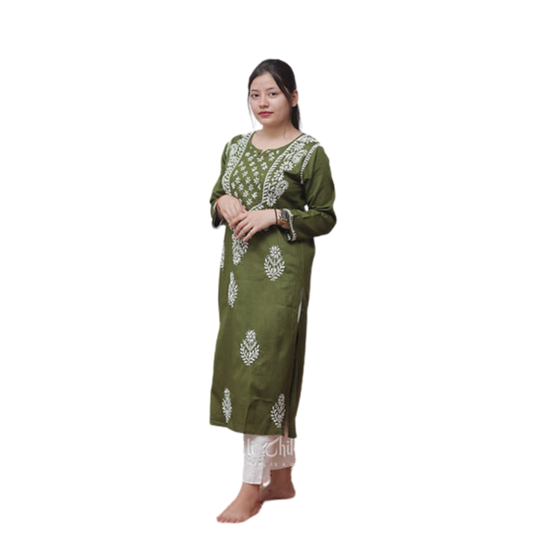Falak Chikan Kurti By Nakhrili Chikankari