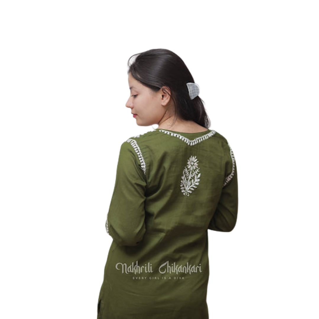Falak Chikan Kurti By Nakhrili Chikankari