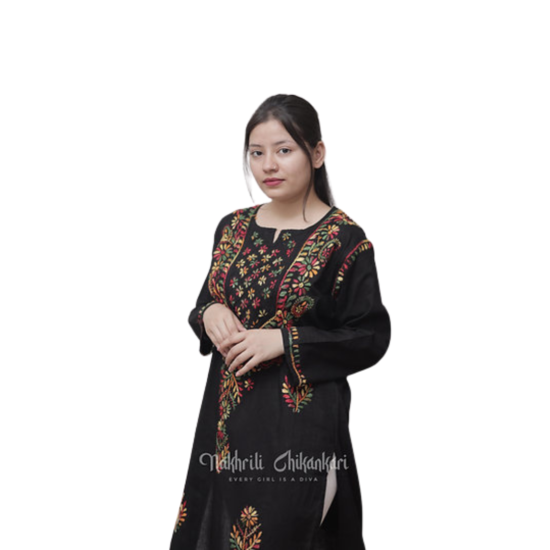 Falak Chikan Kurti By Nakhrili Chikankari