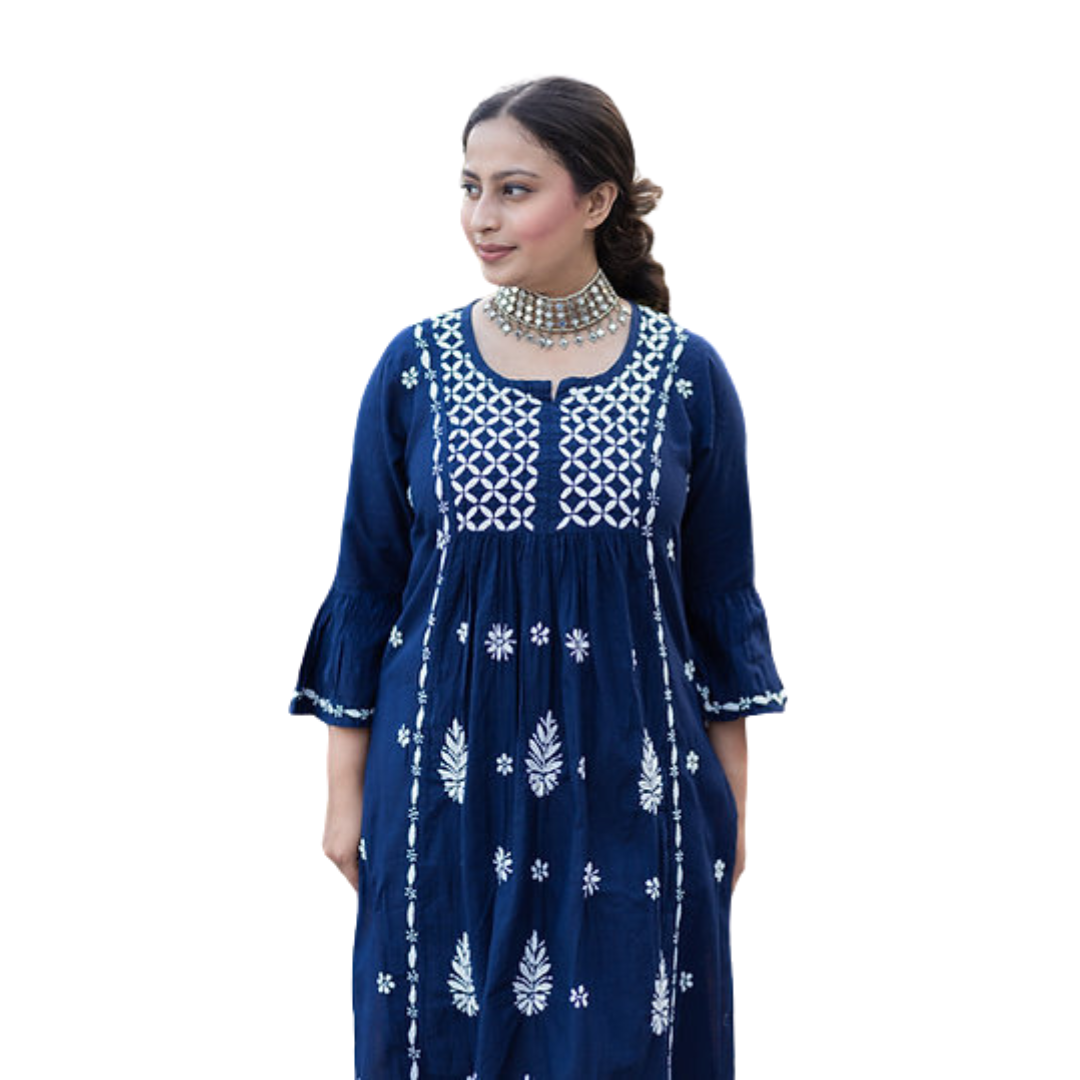 Ibaah chikan kurti By Nakhrili chikankari
