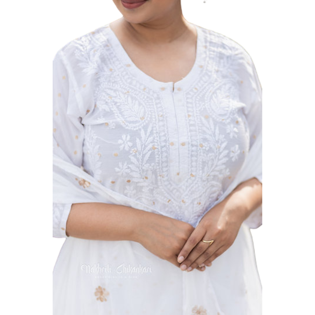 Inaaya Chikan Kurti By Nakhrili Chikankari