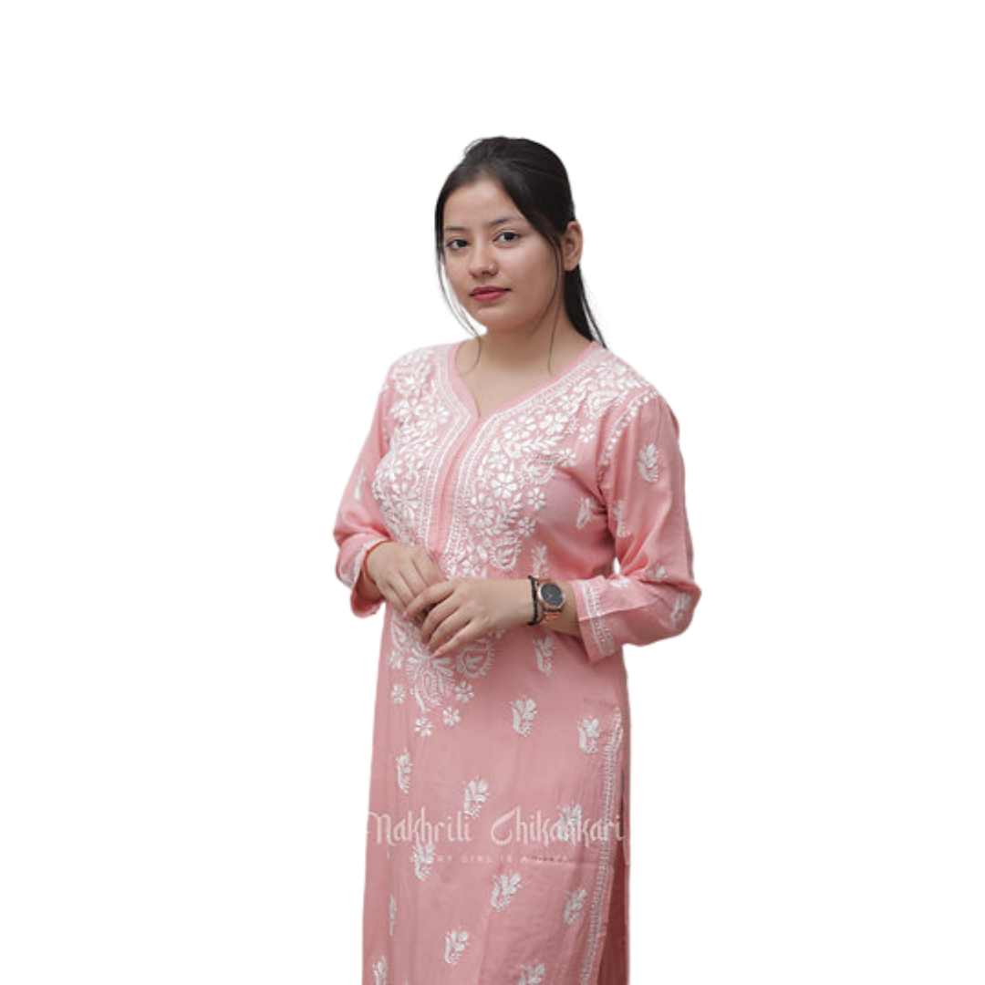 Kadira Chikan Kurti By Nakhrili Chikankari
