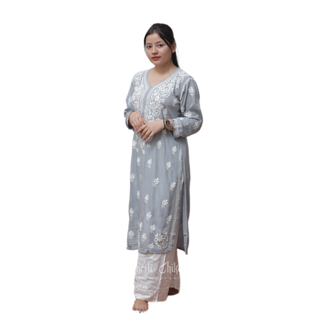Kadira Chikan Kurti By Nakhrili Chikankari