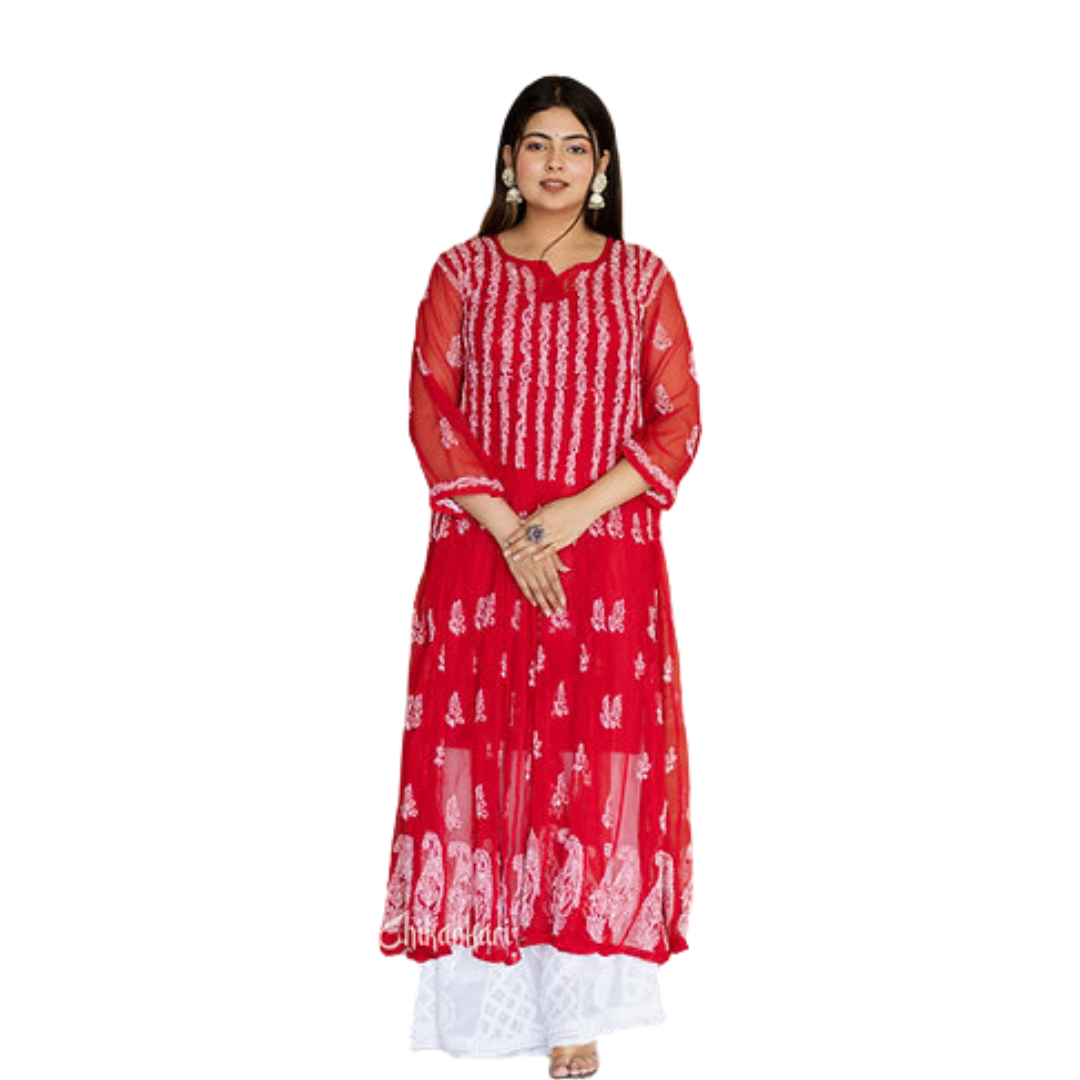 Kaia Chikan Kurti By Nakhrili Chikankari