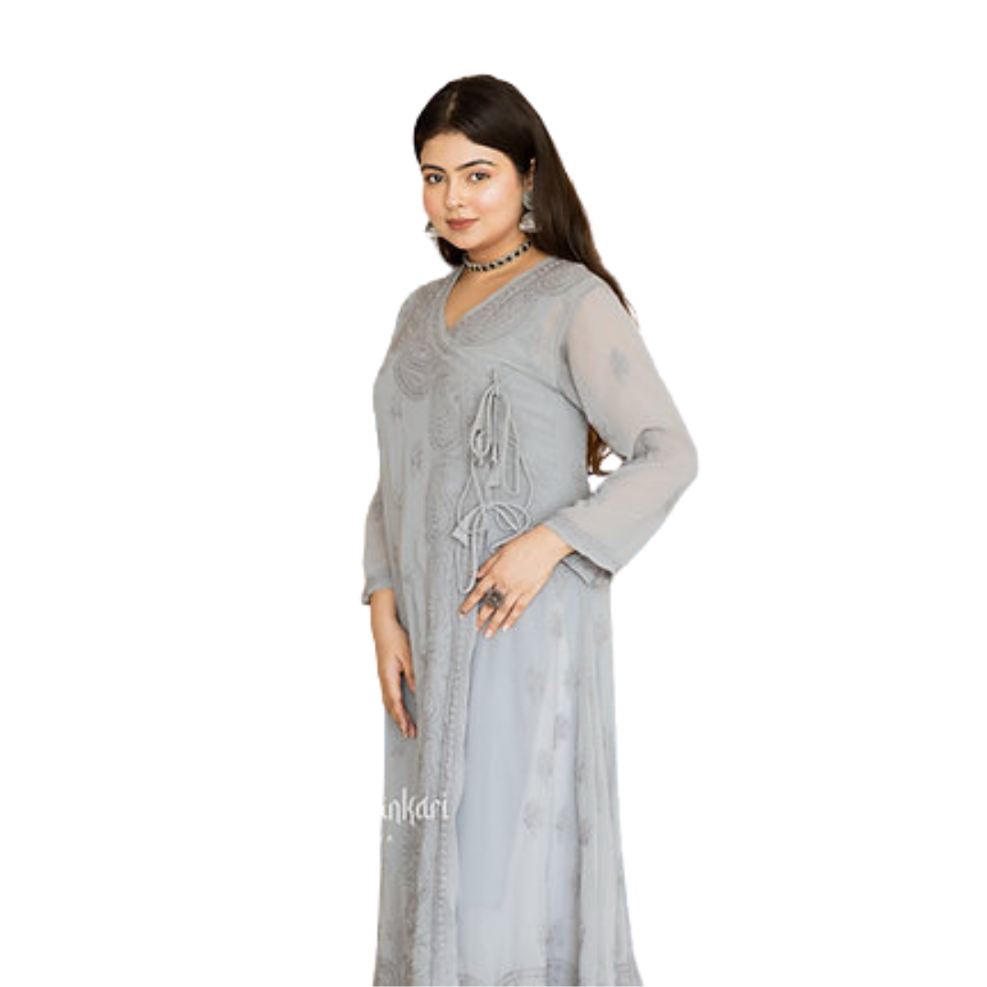 Kiyara Chikan Kurti By Nakhrili Chikankari