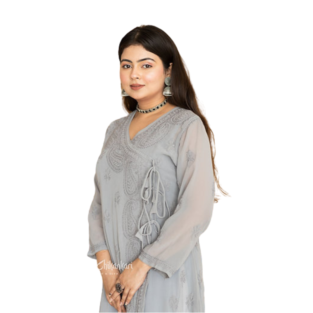 Kiyara Chikan Kurti By Nakhrili Chikankari