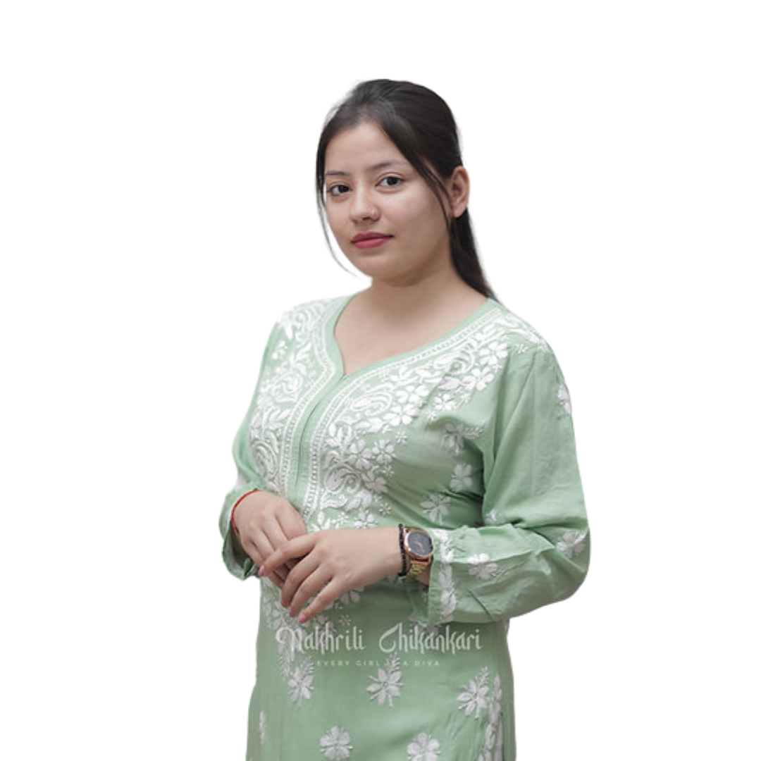 Laiqa Chikan Kurti By Nakhrili Chikankari