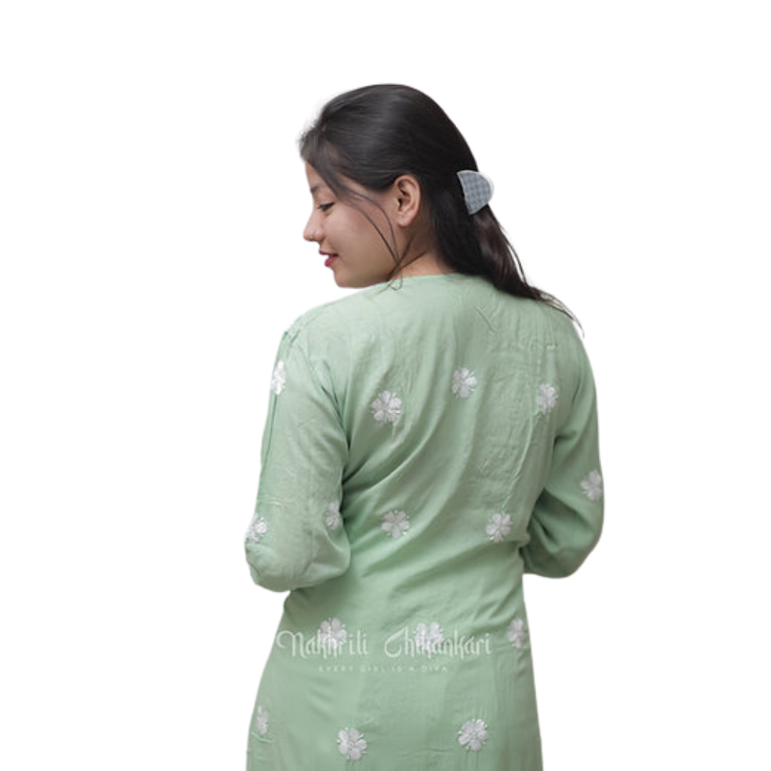 Laiqa Chikan Kurti By Nakhrili Chikankari