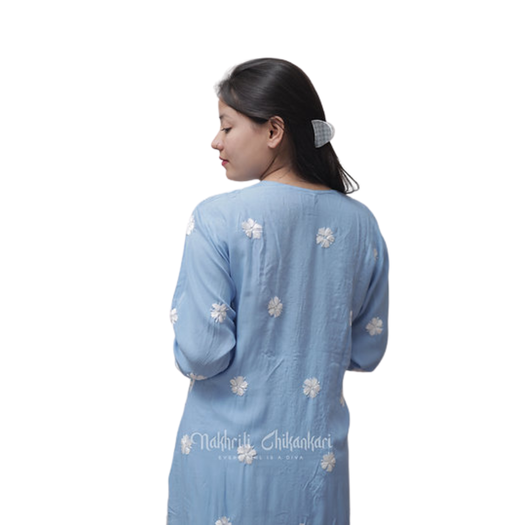 Laiqa Chikan Kurti By Nakhrili Chikankari