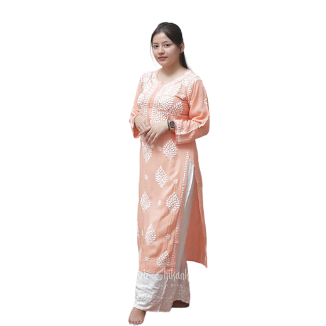 Mahnur Chikan Kurti By Nakhrili Chikankari