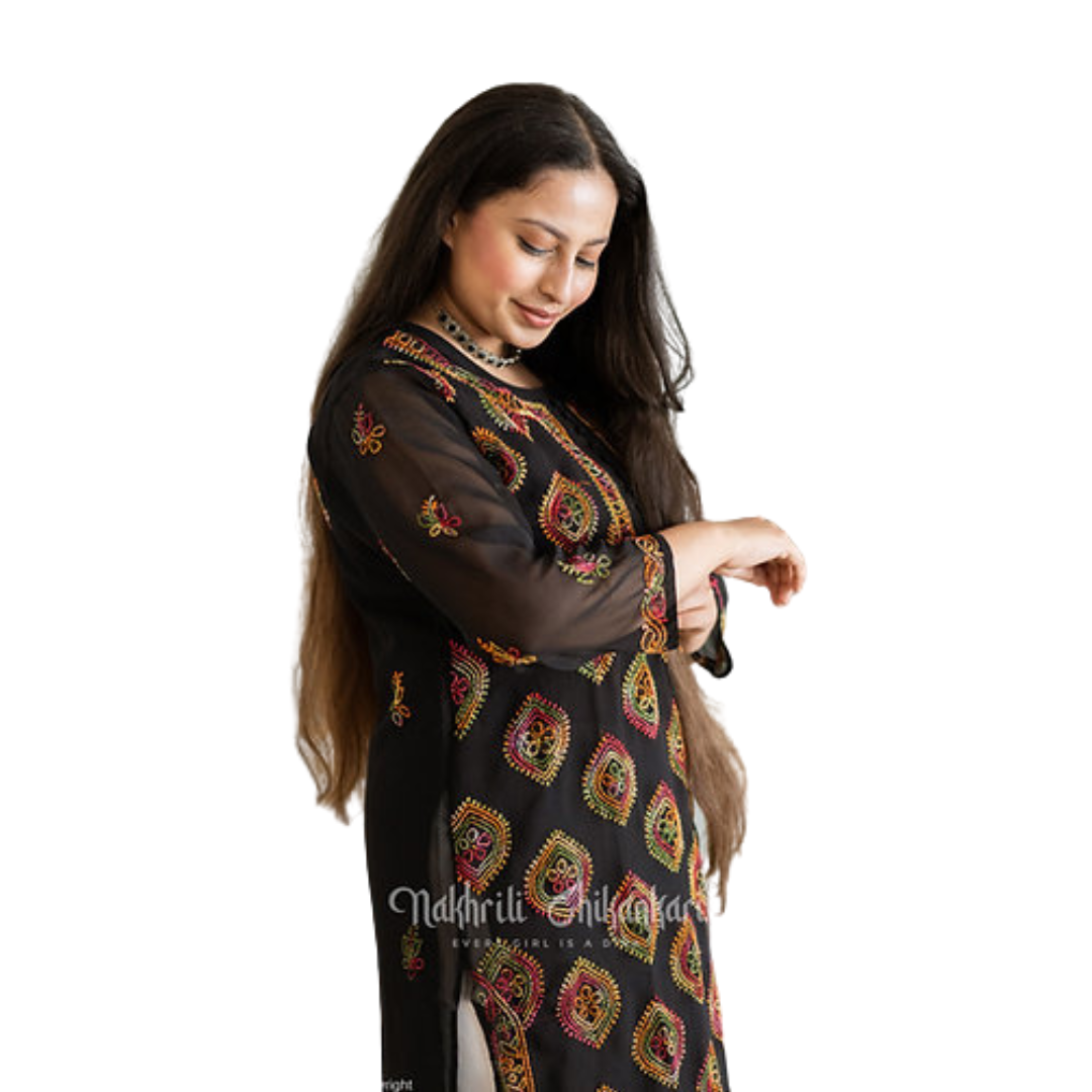 Meena Chikan Kurti By Nakhrili Chikankari