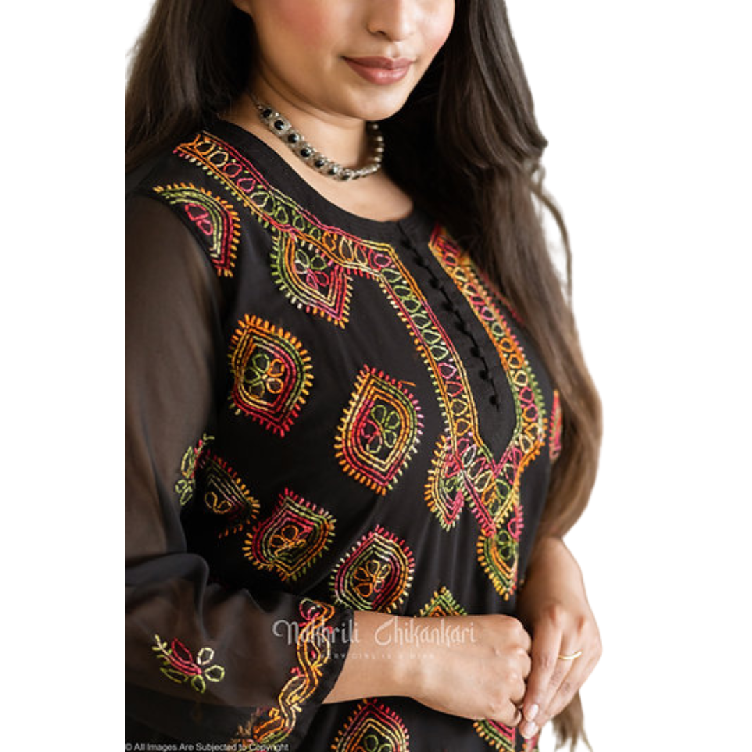 Meena Chikan Kurti By Nakhrili Chikankari