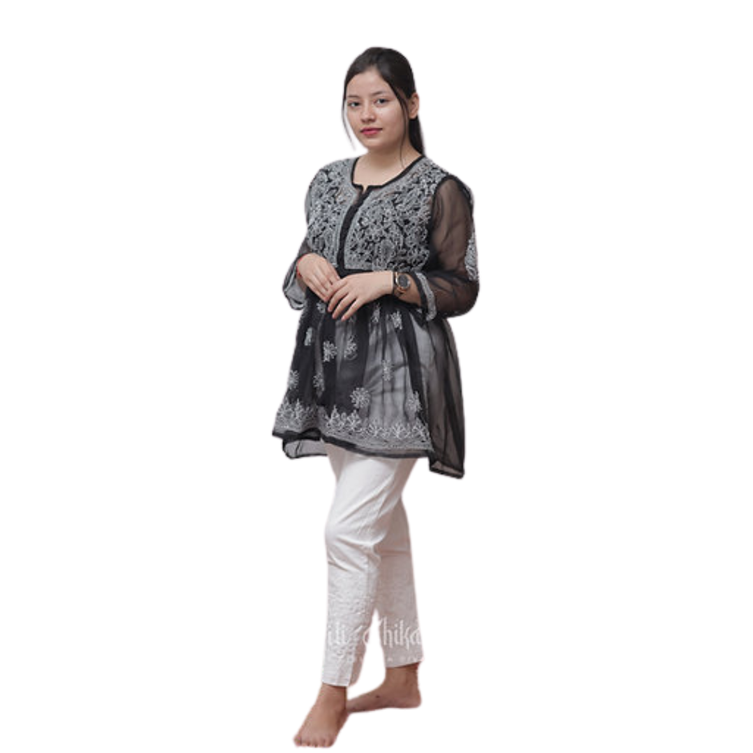 Nisaar Chikan Kurti By Nakhrili Chikankari