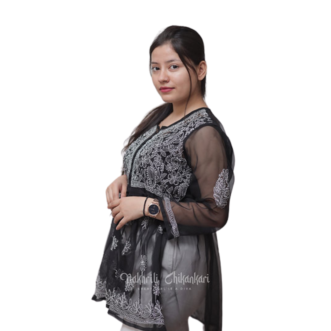 Nisaar Chikan Kurti By Nakhrili Chikankari