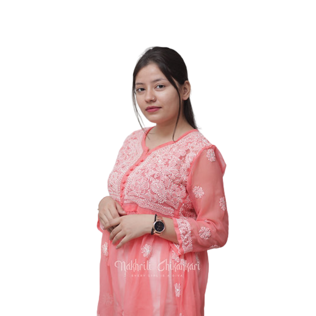 Nisaar Chikan Kurti By Nakhrili Chikankari