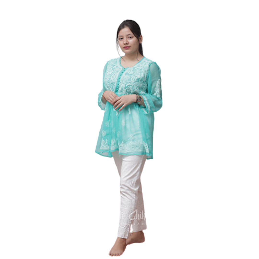 Nisaar Chikan Kurti By Nakhrili Chikankari