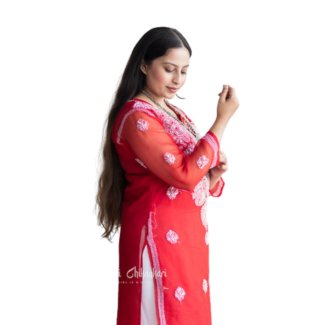 Noorah chikan kurti By Nakhrili chikankari
