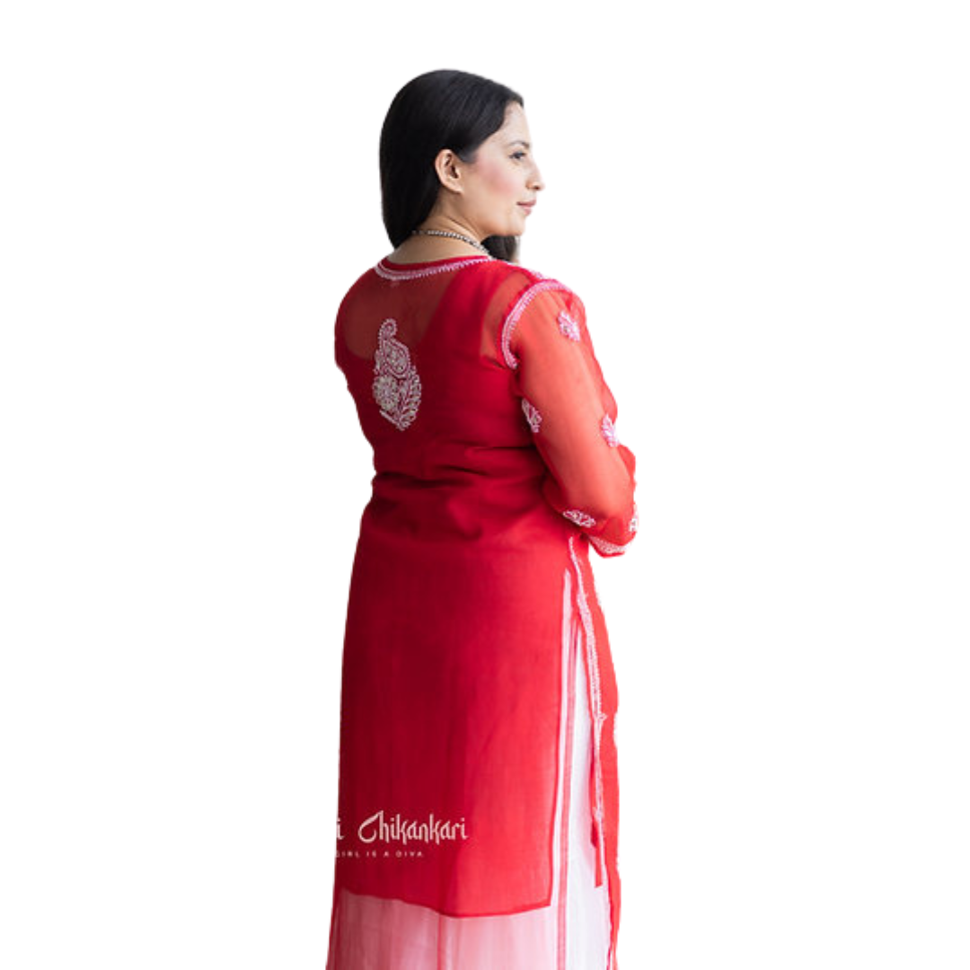 Noorah chikan kurti By Nakhrili chikankari