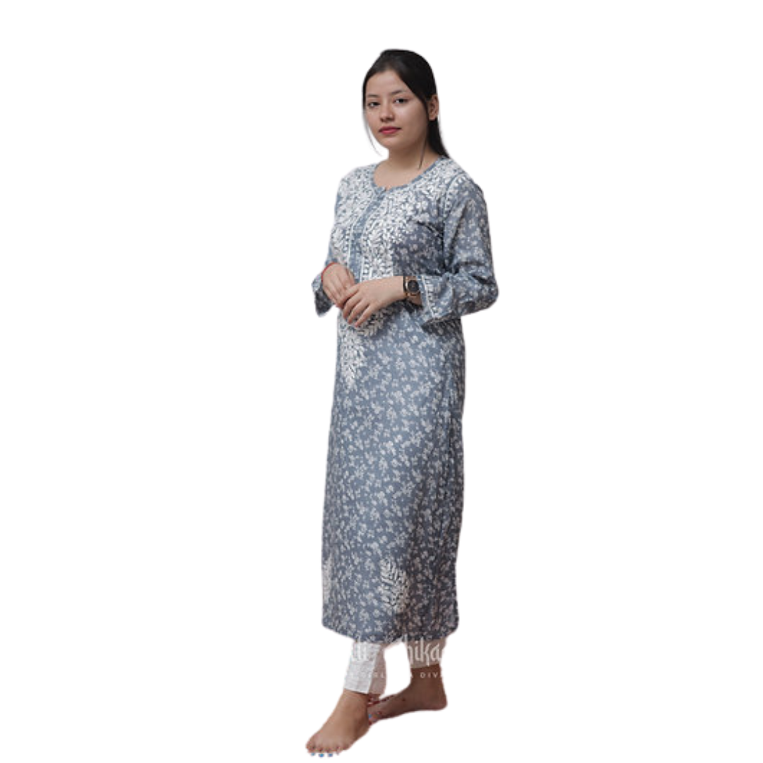 Ramsha Nakhrili Chikan Kurti with Print