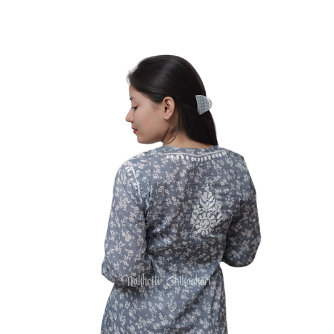 Ramsha Nakhrili Chikan Kurti with Print