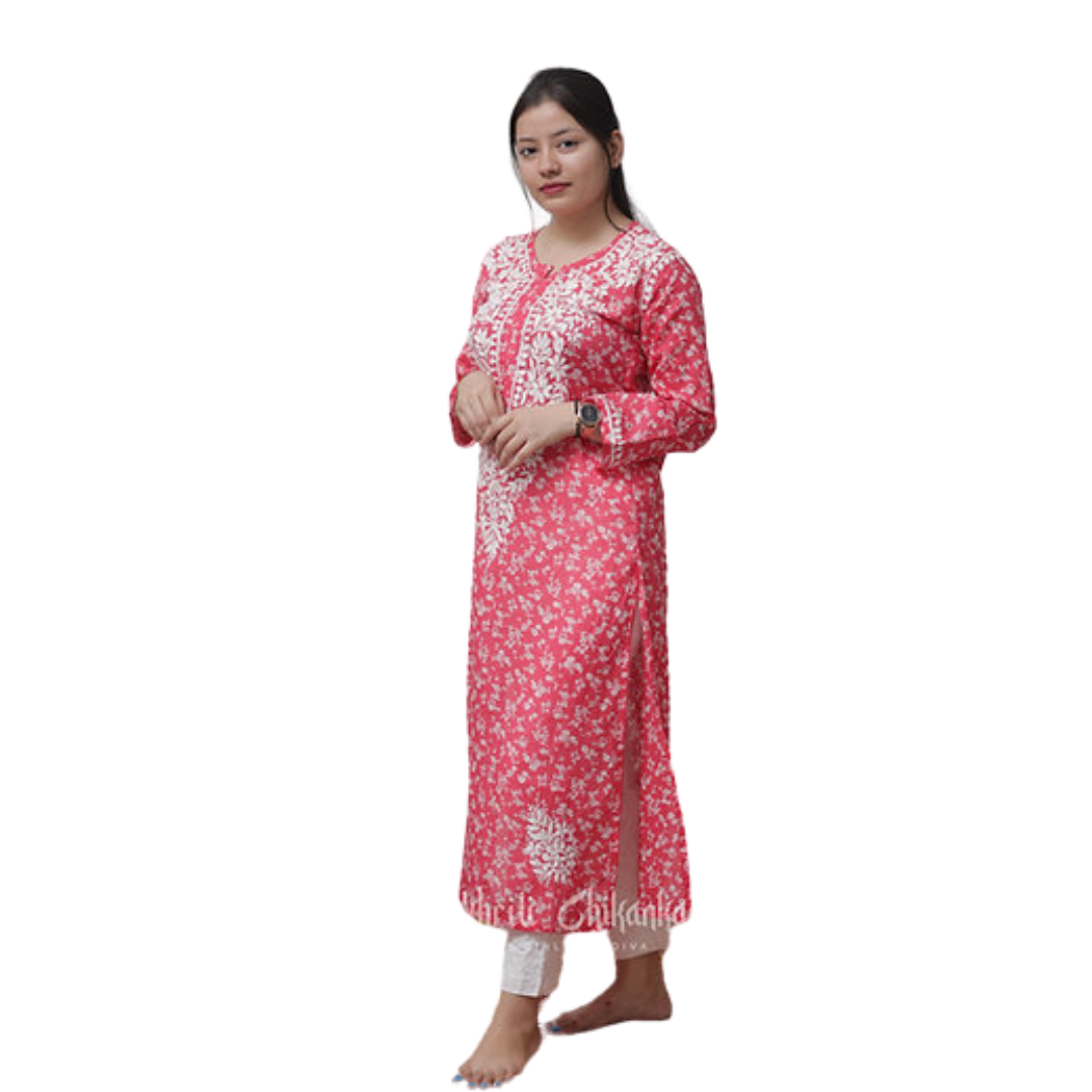 Ramsha Nakhrili Chikan Kurti with Print