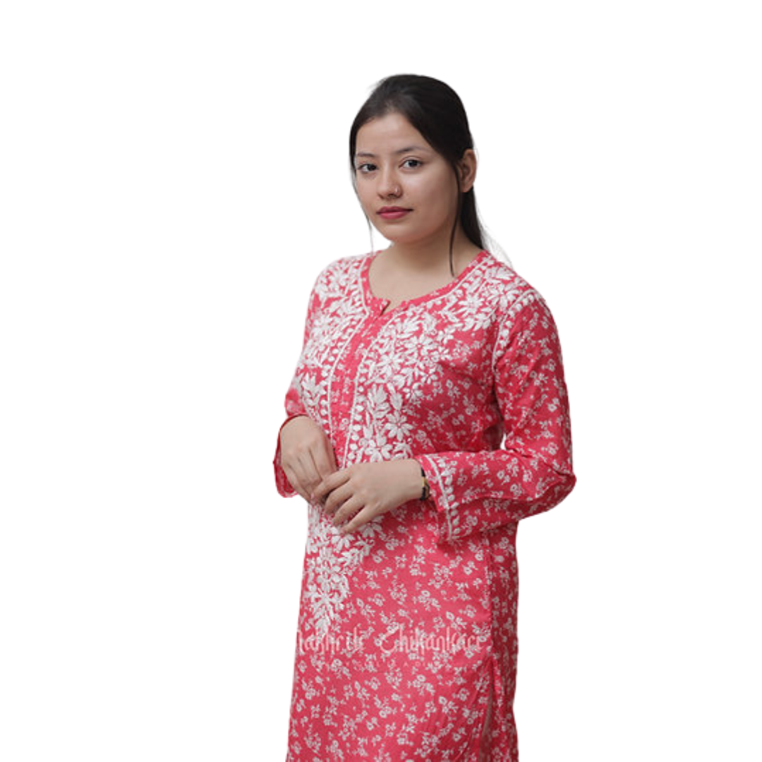 Ramsha Nakhrili Chikan Kurti with Print