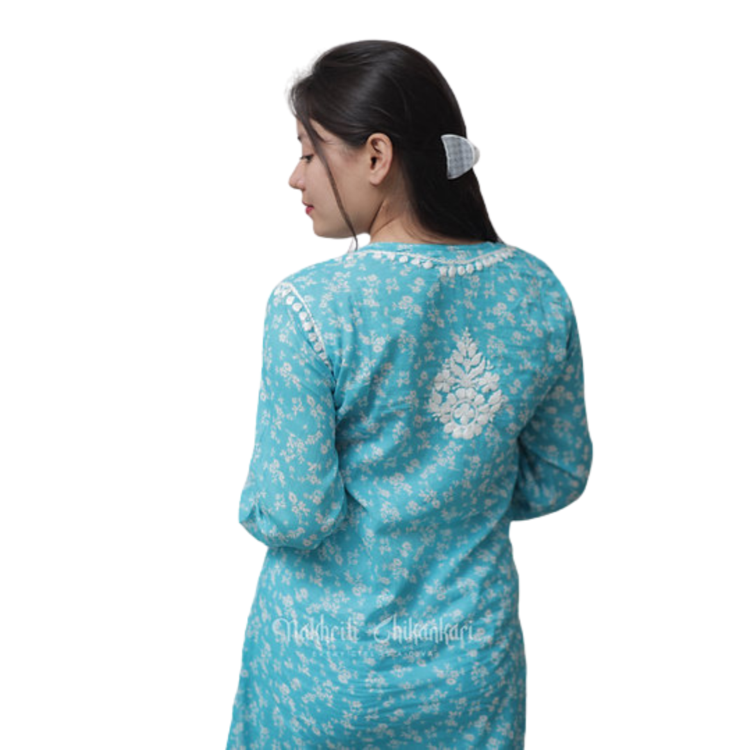 Ramsha Nakhrili Chikan Kurti with Print