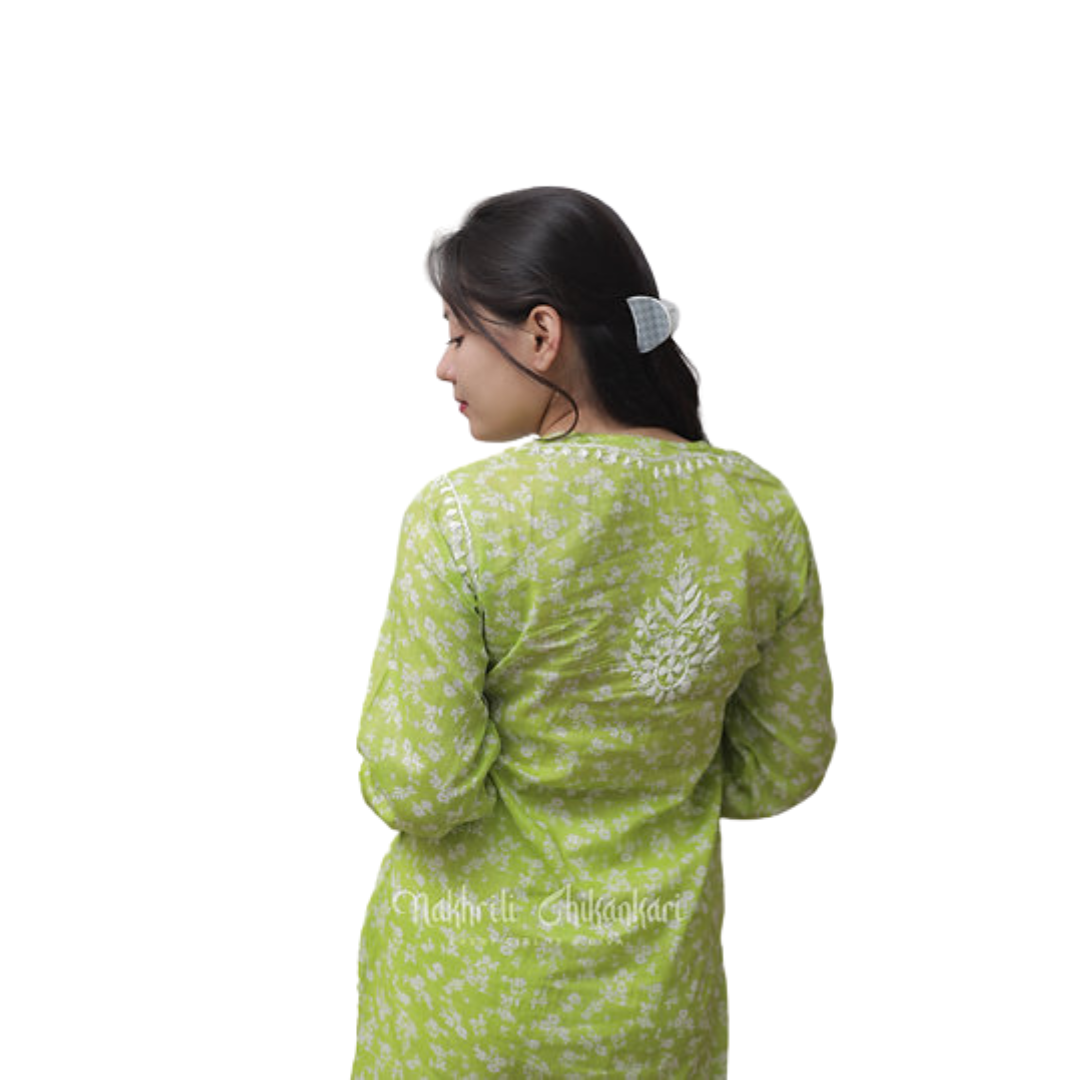 Ramsha Nakhrili Chikan Kurti with Print