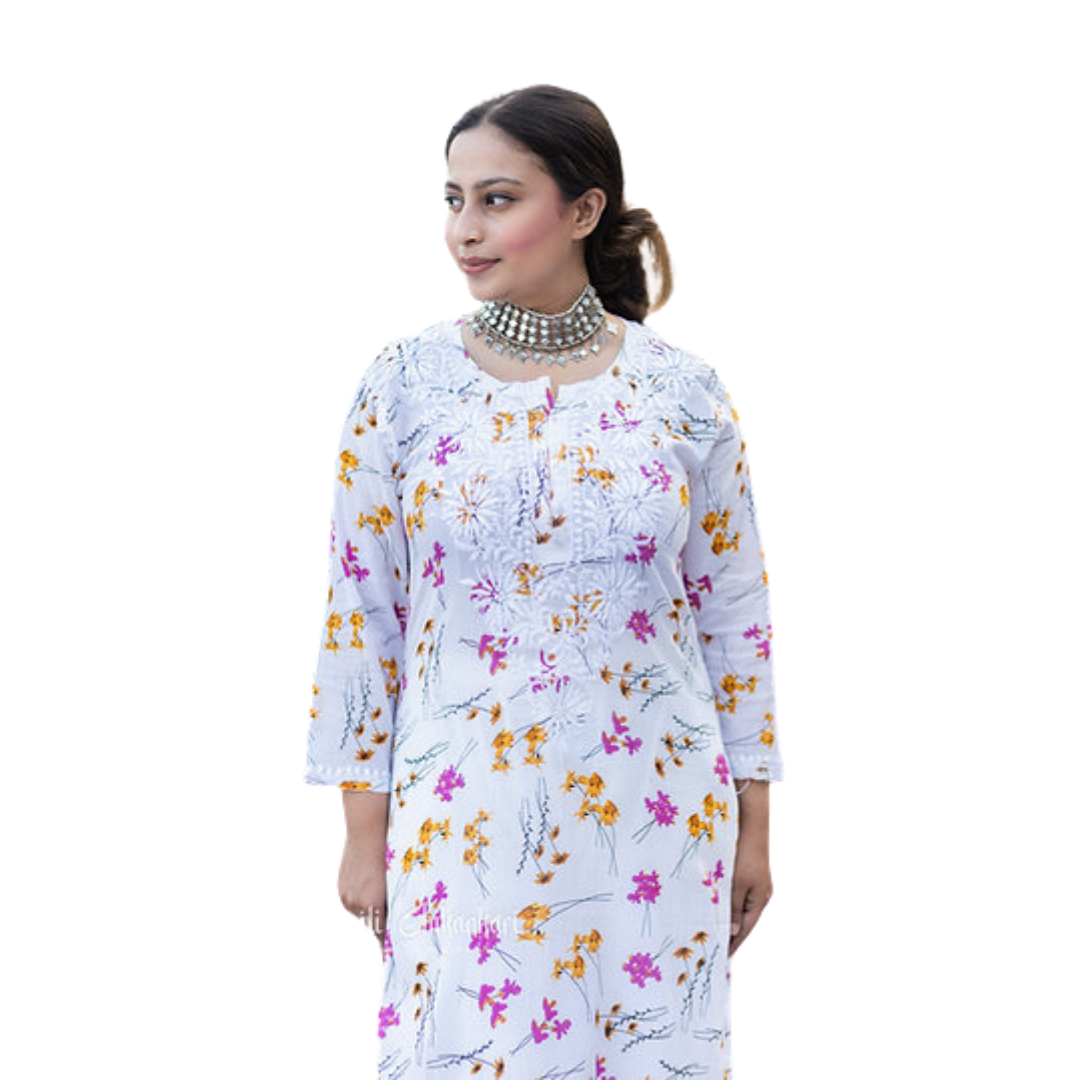 Riyaa chikan kurti By Nakhrili chikankari
