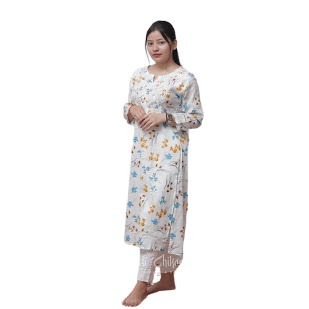 Riyaa chikan kurti By Nakhrili chikankari