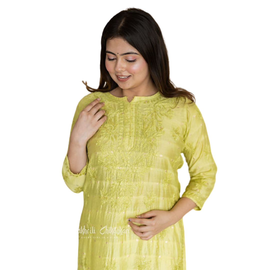 Shaira chikan kurti By Nakhrili Chikankari