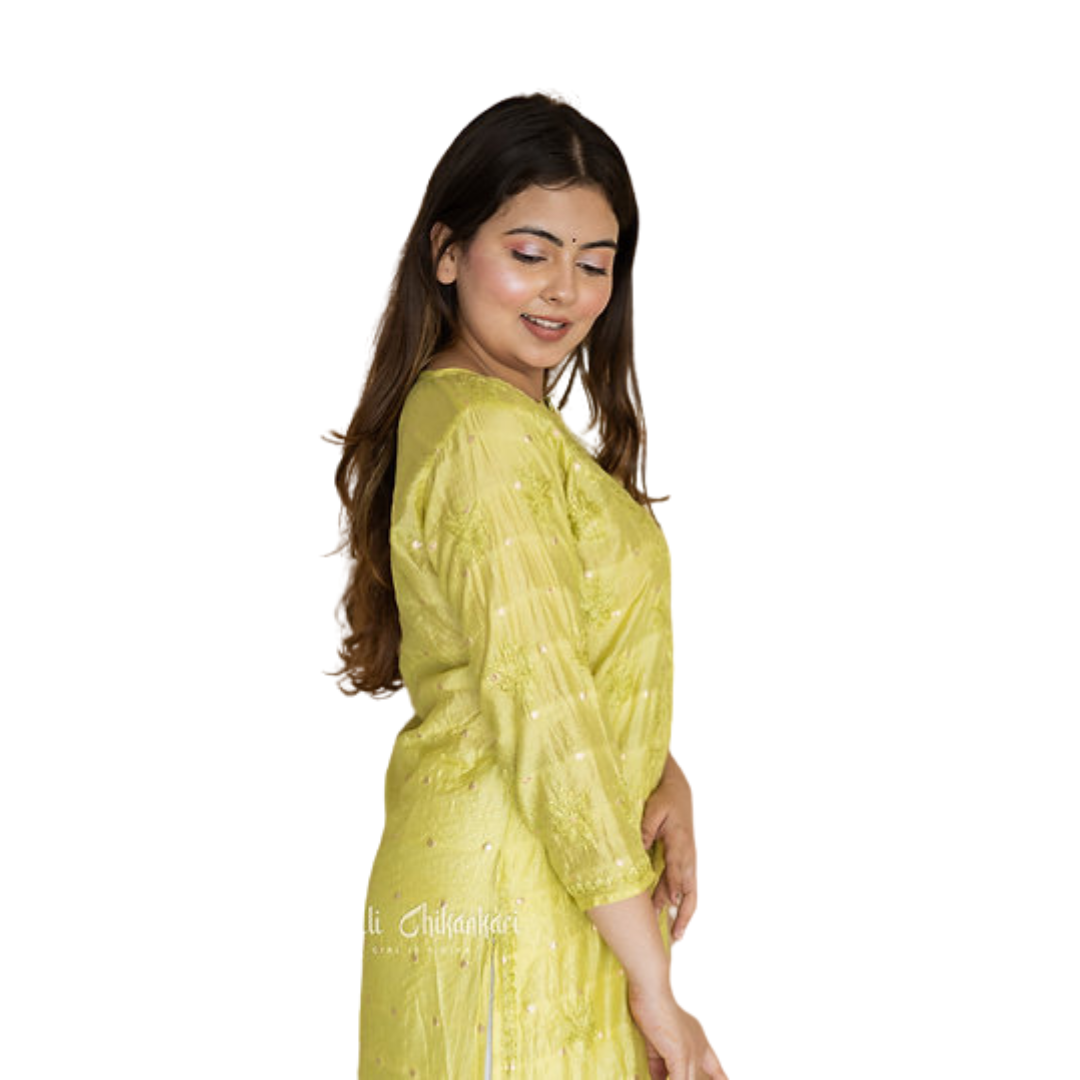 Shaira chikan kurti By Nakhrili Chikankari