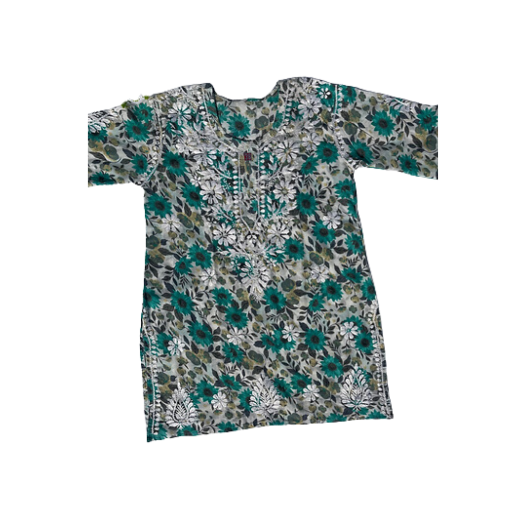 Shifiqa Printed Chikankari Kurti