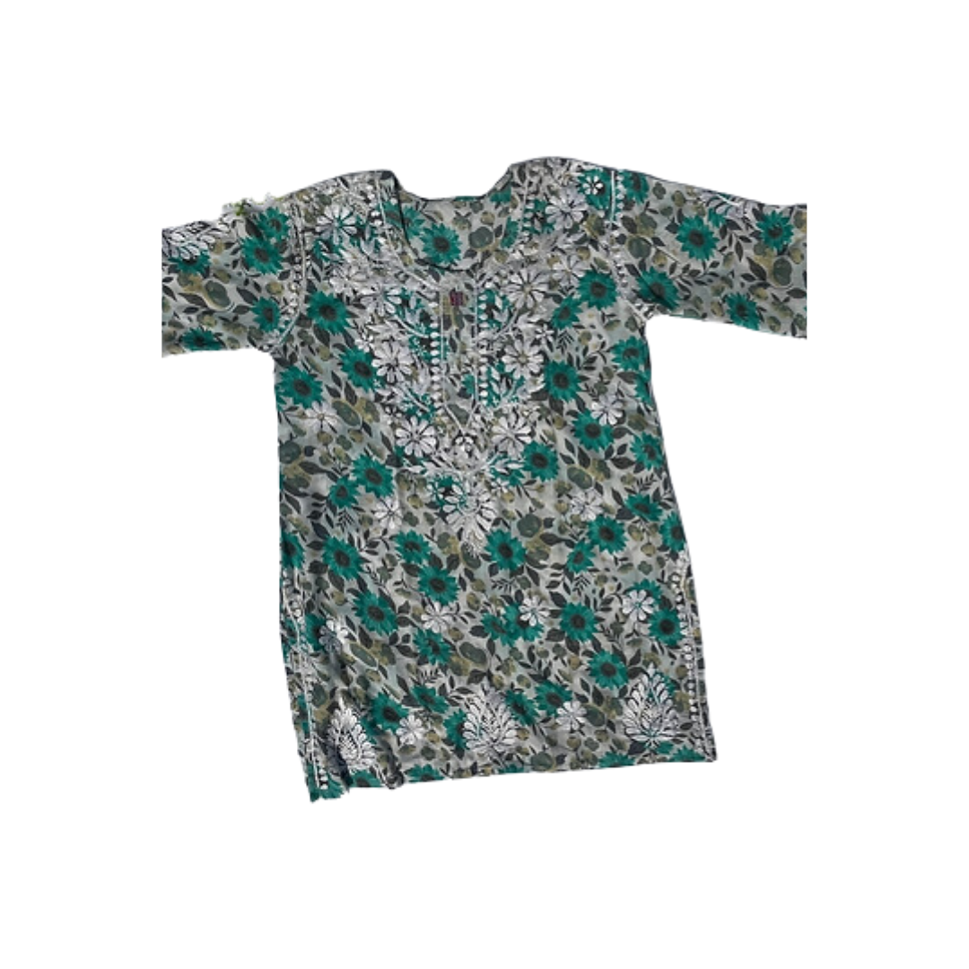 Shifiqa Printed Chikankari Kurti