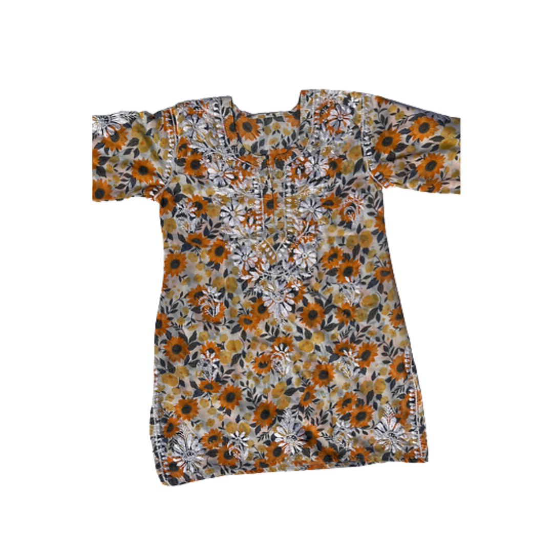 Shifiqa Printed Chikankari Kurti
