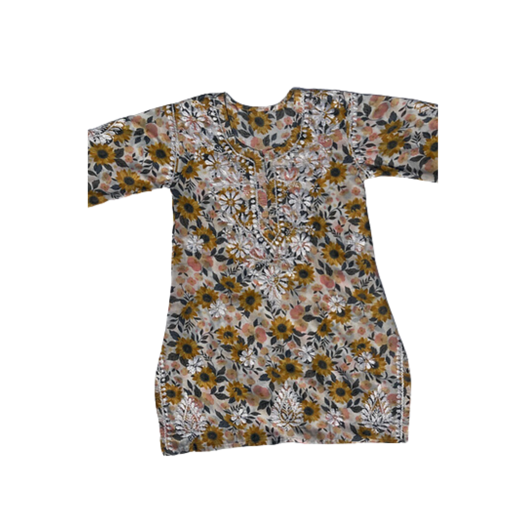 Shifiqa Printed Chikankari Kurti
