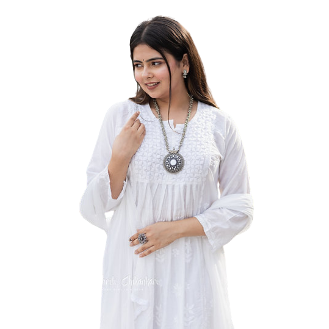 Zahra chikan kurti By Nakhrili chikankari