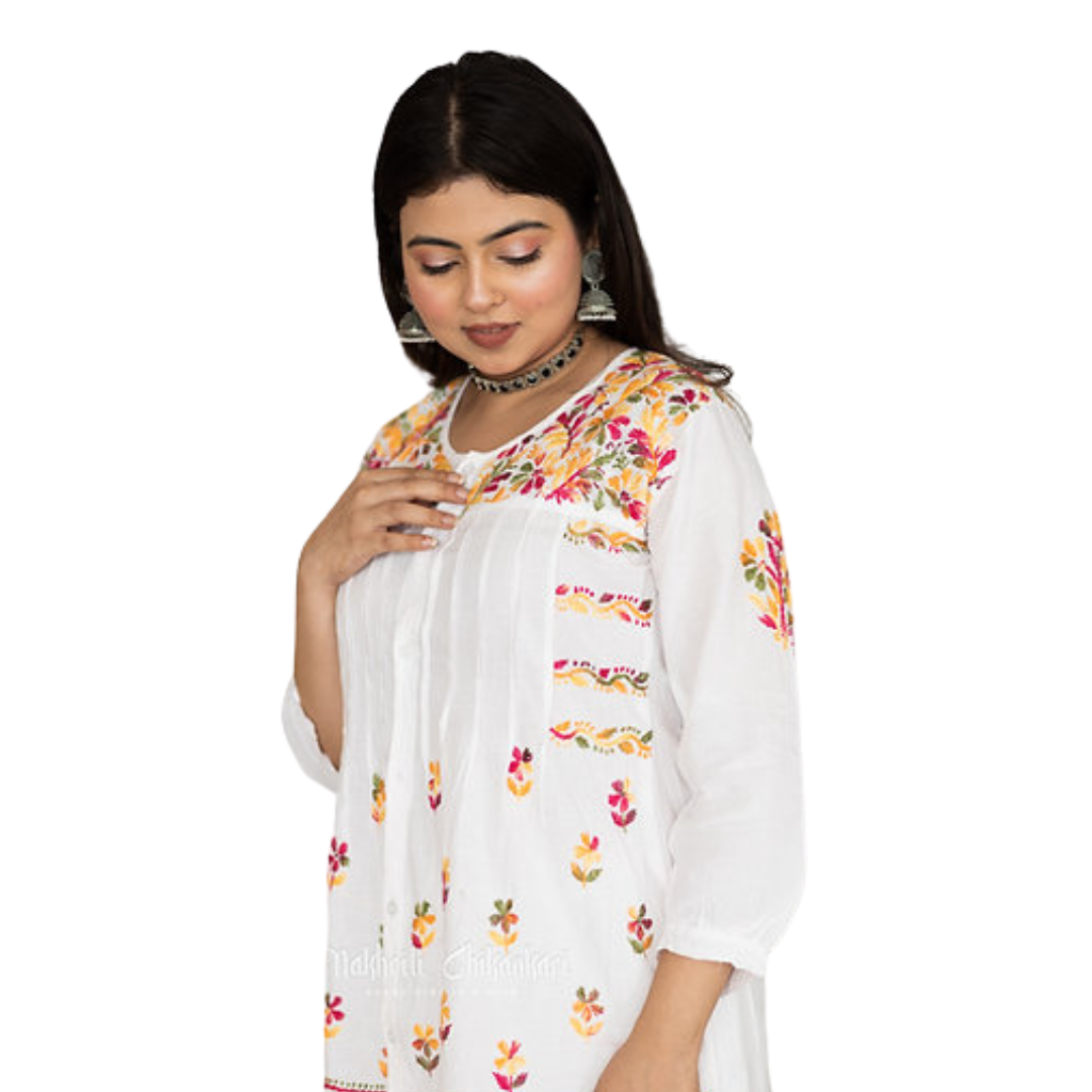 Zaina Chikan Kurti By Nakhrili Chikankari
