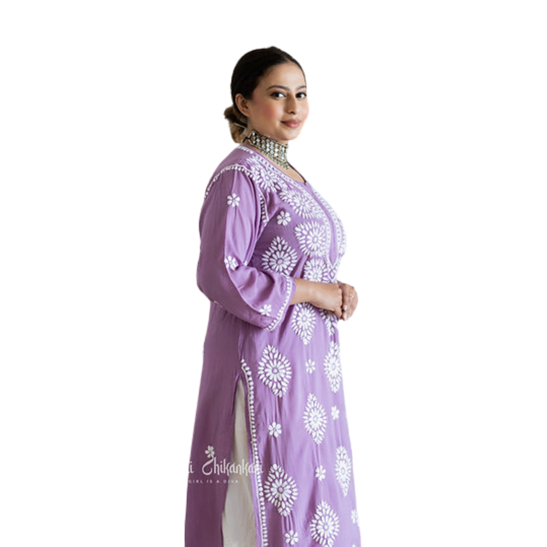 Zaram chikan kurti By Nakhrili chikankari